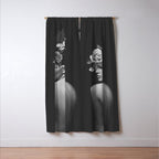 Night Garden Black and White Window Curtain Gallery Image 3