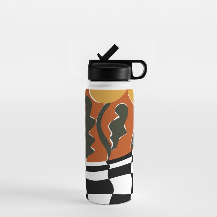Vintage Poppy plaid Water Bottle Gallery Image 1