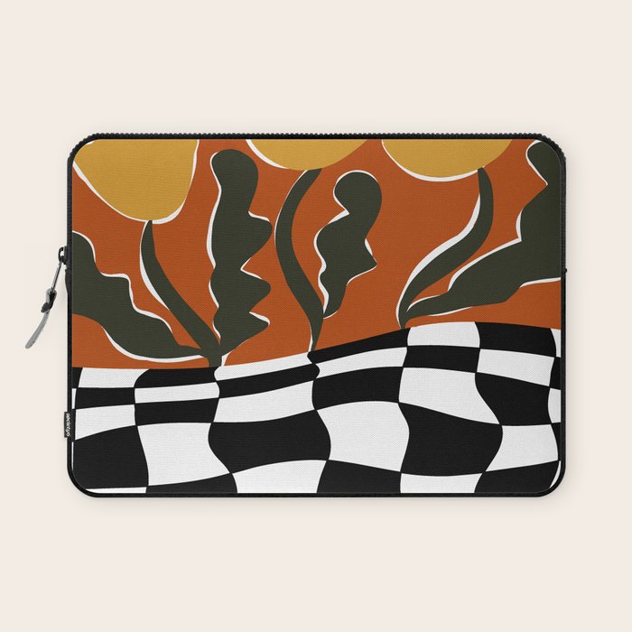 Vintage Poppy plaid Laptop Sleeve Gallery Image 1