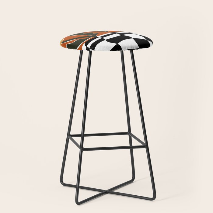 Vintage Poppy plaid Stool Gallery Image 1