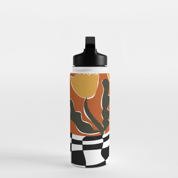 Vintage Poppy plaid Water Bottle Gallery Image 3
