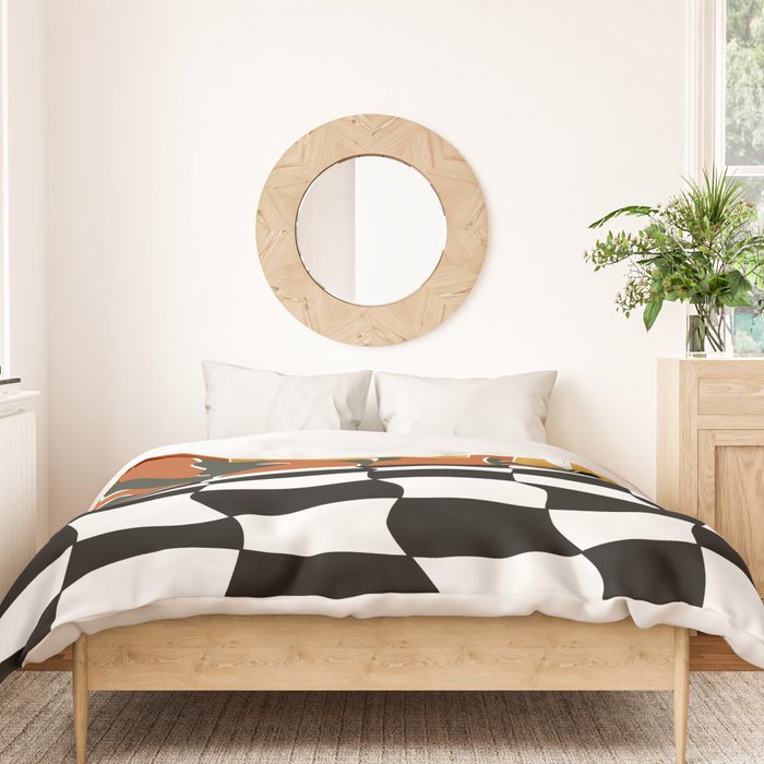 Vintage Poppy plaid Duvet Cover Gallery Image 3