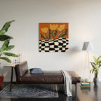 Vintage Poppy plaid Wood Wall Art Gallery Image 2