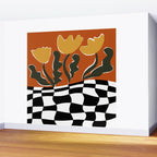 Vintage Poppy plaid Wall Mural Gallery Image 2