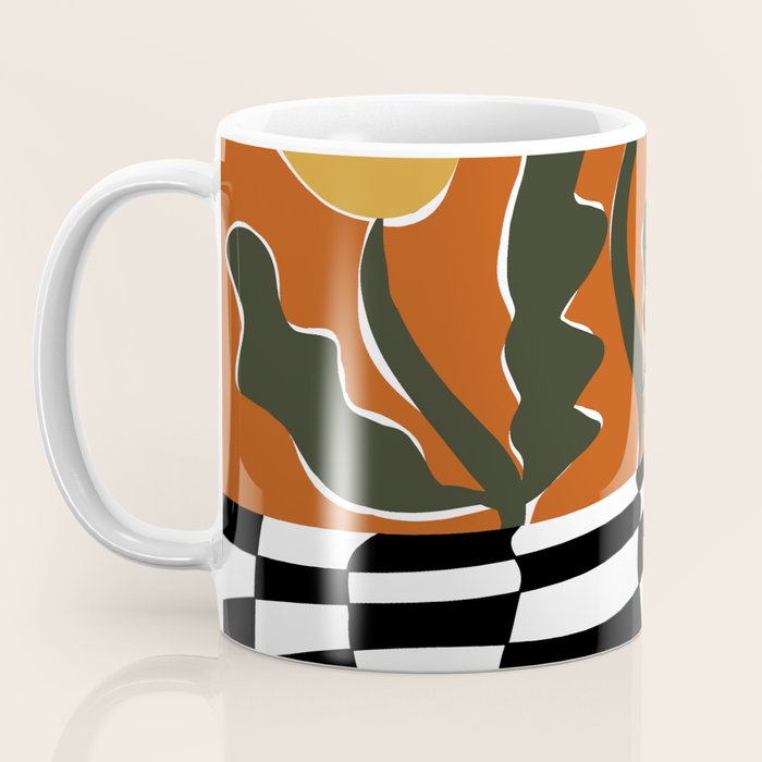 Vintage Poppy plaid Coffee Mug Gallery Image 3