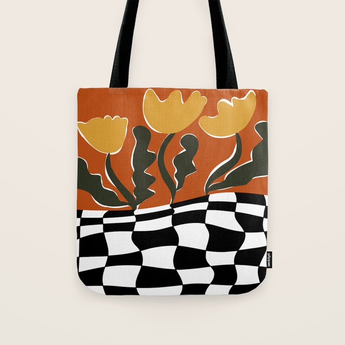Vintage Poppy plaid Tote Bag Gallery Image 1