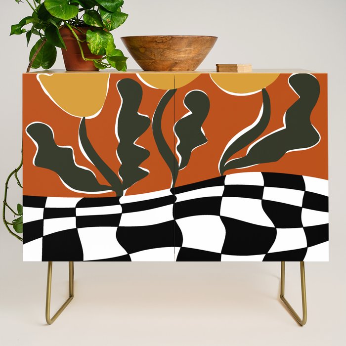 Vintage Poppy plaid Credenza Gallery Image 1