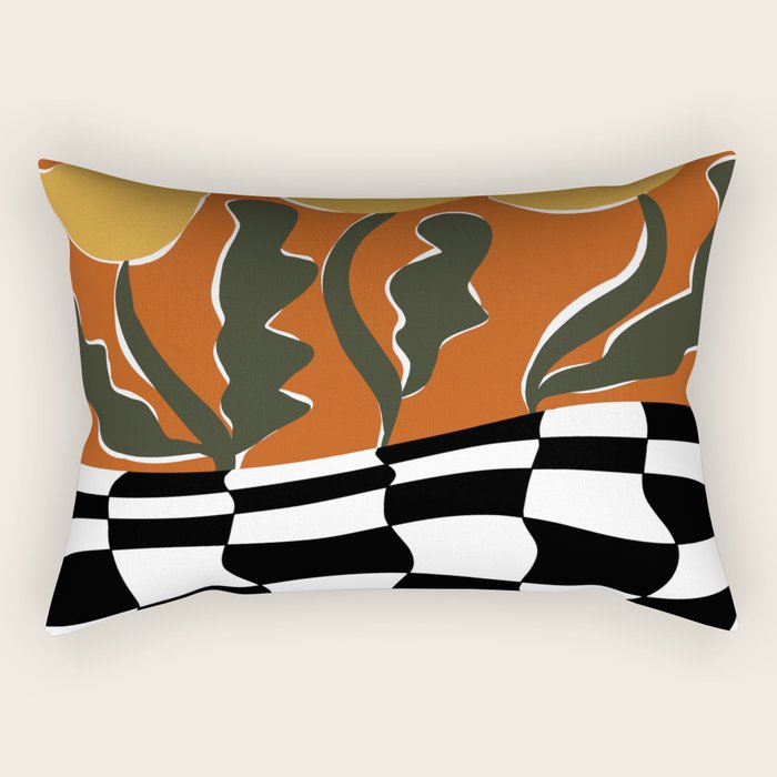 Vintage Poppy plaid Rectangular Pillow Gallery Image 1