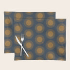 Boho Summer Sun Pattern VII Navy Blue Burnt Orange Placemat Gallery Image 1