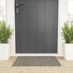 Herringbone, Boho, Mudcloth Pattern, Grey and Gold Welcome Mat Gallery Image 3