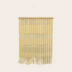 Fine Stripe Narrow Vertical Pinstripe Pattern in Coastal Italian Lemon Yellow Wall Hanging Gallery Image 1