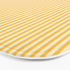 Ultra Fine Stripe Narrow Vertical Pinstripe Pattern in Coastal Italian Lemon Yellow Bath Mat Gallery Image 3