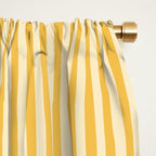 Fine Stripe Narrow Vertical Pinstripe Pattern in Coastal Italian Lemon Yellow Window Curtain Gallery Image 2
