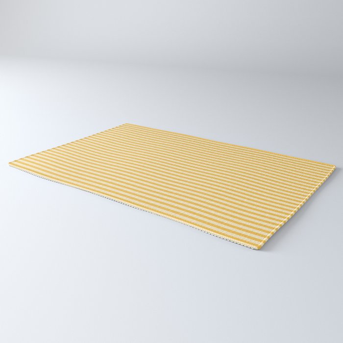 Fine Stripe Narrow Vertical Pinstripe Pattern in Coastal Italian Lemon Yellow Rug Gallery Image 3