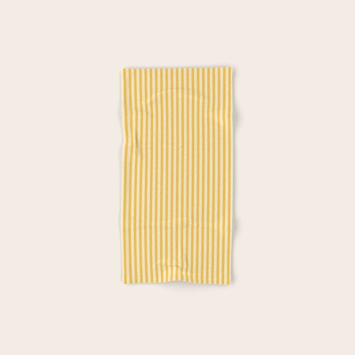 Fine Stripe Narrow Vertical Pinstripe Pattern in Coastal Italian Lemon Yellow Bath Towel Gallery Image 1