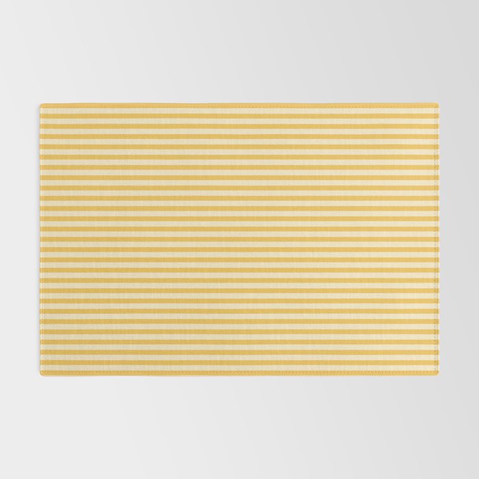Fine Stripe Narrow Vertical Pinstripe Pattern in Coastal Italian Lemon Yellow Rug Gallery Image 2