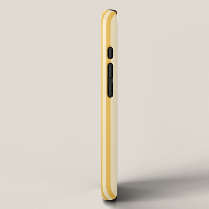 Fine Stripe Narrow Vertical Pinstripe Pattern in Coastal Italian Lemon Yellow iPhone Case Gallery Image 2