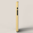 Fine Stripe Narrow Vertical Pinstripe Pattern in Coastal Italian Lemon Yellow iPhone Case Gallery Image 2
