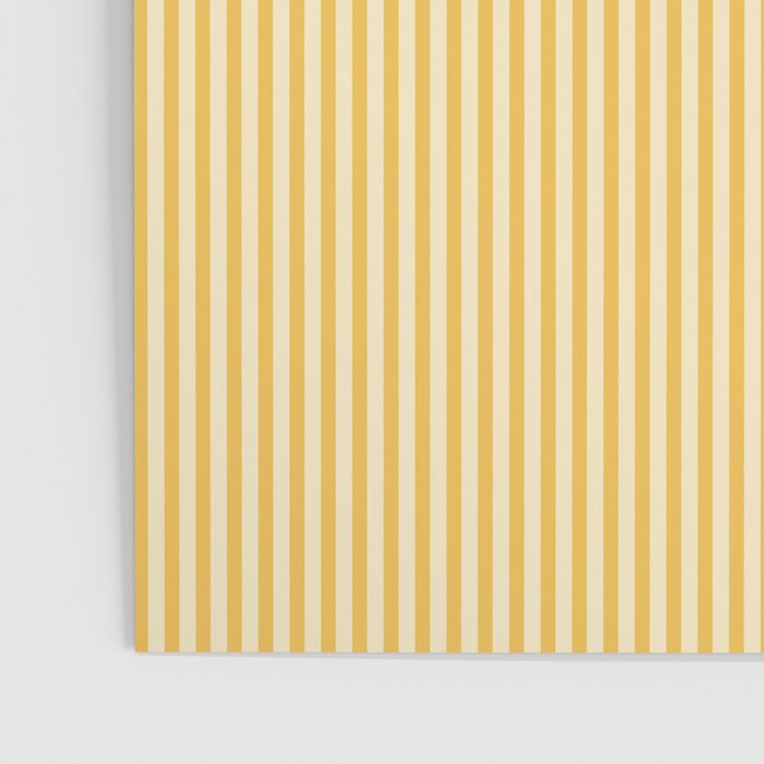Fine Stripe Narrow Vertical Pinstripe Pattern in Coastal Italian Lemon Yellow Poster Gallery Image 3