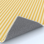 Fine Stripe Narrow Vertical Pinstripe Pattern in Coastal Italian Lemon Yellow Rug Gallery Image 4