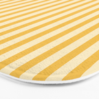 Fine Stripe Narrow Vertical Pinstripe Pattern in Coastal Italian Lemon Yellow Bath Mat Gallery Image 3