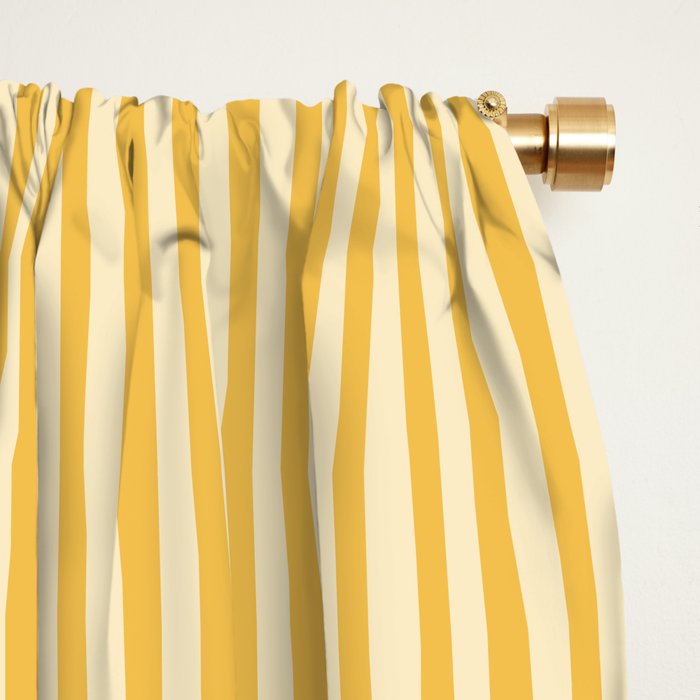 Ultra Fine Stripe Narrow Vertical Pinstripe Pattern in Coastal Italian Lemon Yellow Window Curtain Gallery Image 2