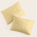 Fine Stripe Narrow Vertical Pinstripe Pattern in Coastal Italian Lemon Yellow Pillow Sham Gallery Image 3