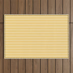 Fine Stripe Narrow Vertical Pinstripe Pattern in Coastal Italian Lemon Yellow Outdoor Rug Gallery Image 1