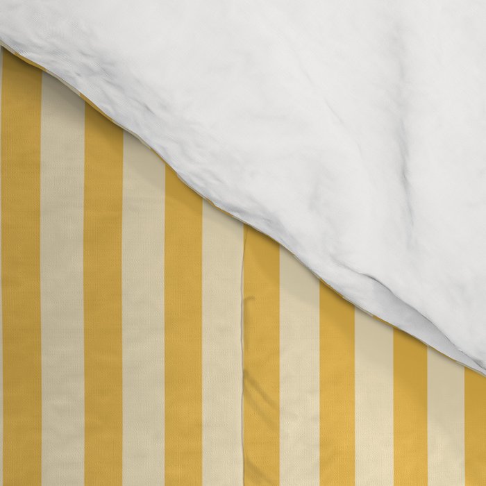 Ultra Fine Stripe Narrow Vertical Pinstripe Pattern in Coastal Italian Lemon Yellow Comforter Gallery Image 4