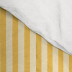 Ultra Fine Stripe Narrow Vertical Pinstripe Pattern in Coastal Italian Lemon Yellow Comforter Gallery Image 4