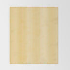 Fine Stripe Narrow Vertical Pinstripe Pattern in Coastal Italian Lemon Yellow Throw Blanket Gallery Image 2