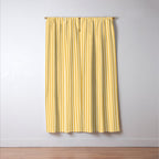 Fine Stripe Narrow Vertical Pinstripe Pattern in Coastal Italian Lemon Yellow Window Curtain Gallery Image 3