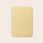 Fine Stripe Narrow Vertical Pinstripe Pattern in Coastal Italian Lemon Yellow Bath Mat Gallery Image 1