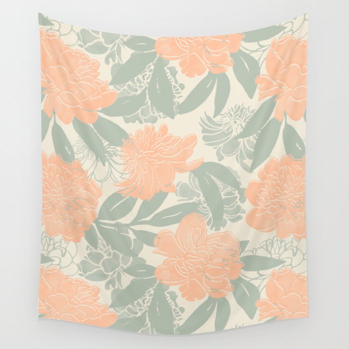 Modern floral blooms P3 Wall Tapestry Gallery Image 4