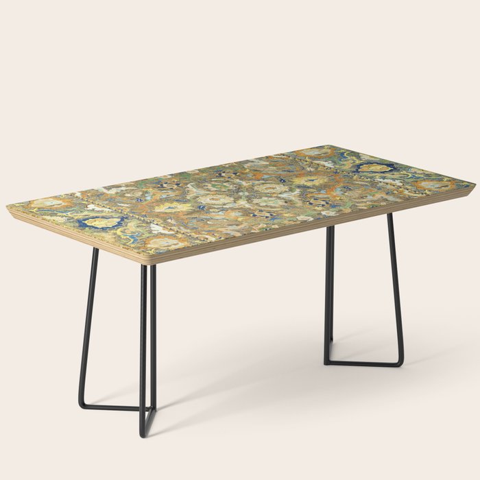 Safavid 'Polonaise' 17th Century Persian Carpet Print Coffee Table Gallery Image 1