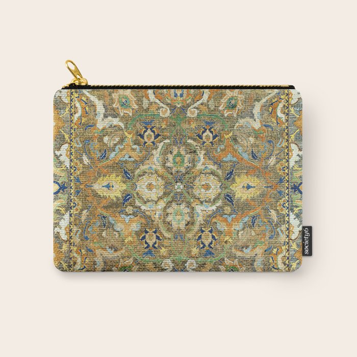 Safavid 'Polonaise' 17th Century Persian Carpet Print Carry All Pouch Gallery Image 1