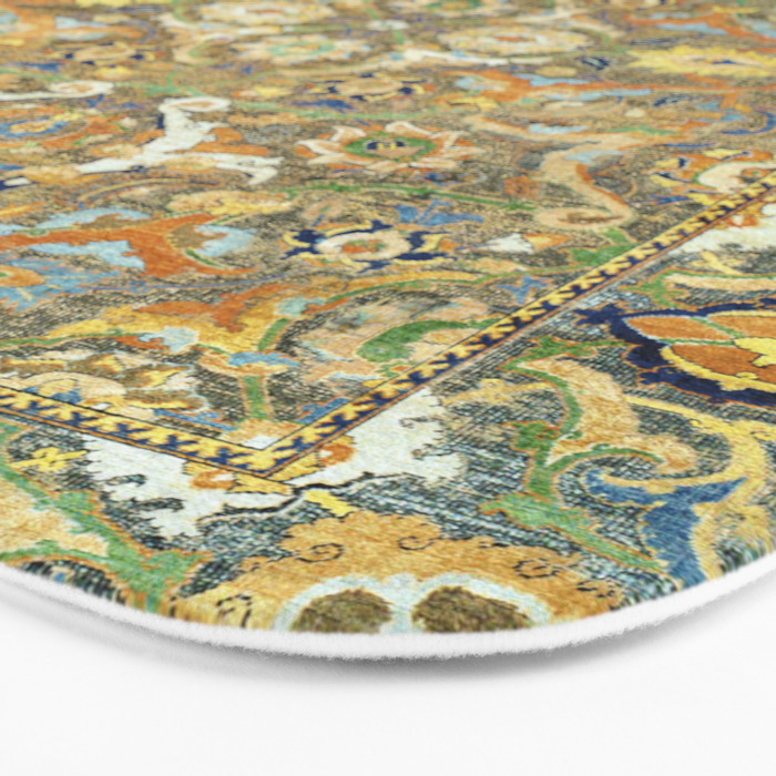 Safavid 'Polonaise' 17th Century Persian Carpet Print Bath Mat Gallery Image 3