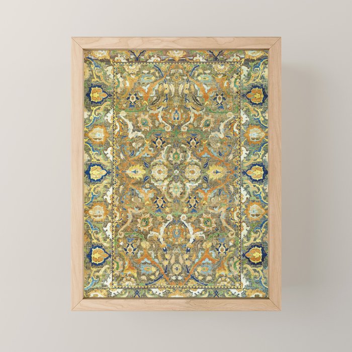 Safavid 'Polonaise' 17th Century Persian Carpet Print Mini Art Print Gallery Image 1