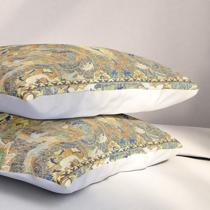 Safavid 'Polonaise' 17th Century Persian Carpet Print Pillow Sham Gallery Image 3