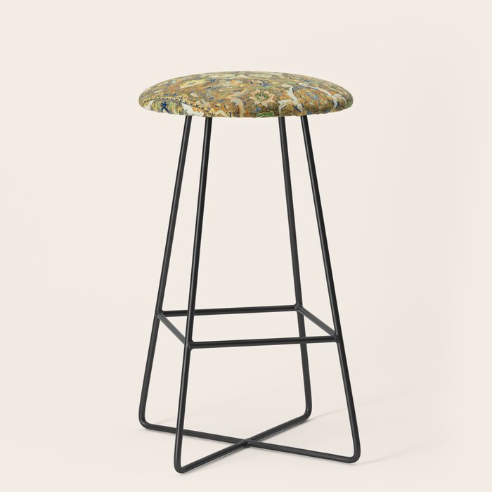 Safavid 'Polonaise' 17th Century Persian Carpet Print Stool Gallery Image 1