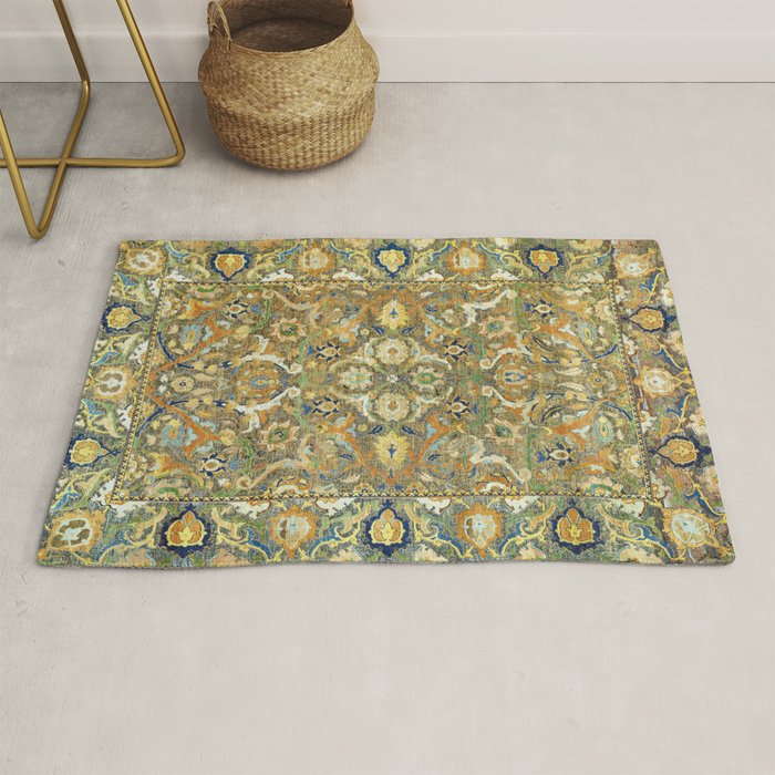 Safavid 'Polonaise' 17th Century Persian Carpet Print Rug Gallery Image 1