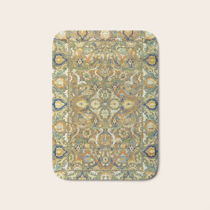 Safavid 'Polonaise' 17th Century Persian Carpet Print Bath Mat Gallery Image 1
