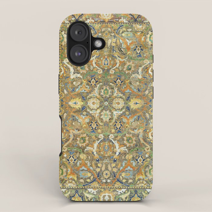 Safavid 'Polonaise' 17th Century Persian Carpet Print iPhone Case Gallery Image 1