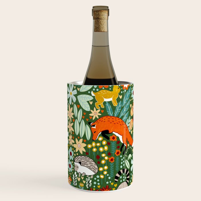 Textured Woodland Pattern - Forest Green Wine Chiller Gallery Image 1