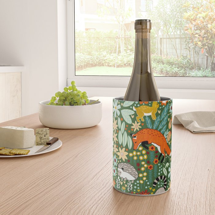Textured Woodland Pattern - Forest Green Wine Chiller Gallery Image 4