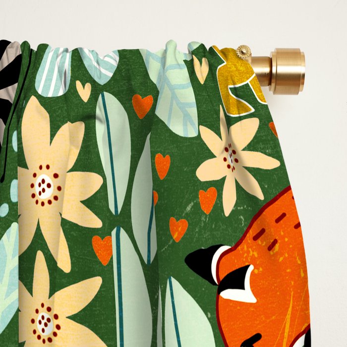 Textured Woodland Pattern - Forest Green Window Curtain Gallery Image 2