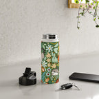 Textured Woodland Pattern - Forest Green Water Bottle Gallery Image 4