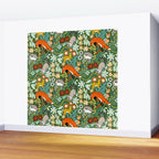 Textured Woodland Pattern - Forest Green Wall Mural Gallery Image 2