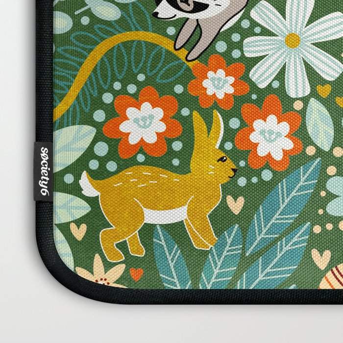 Textured Woodland Pattern - Forest Green Laptop Sleeve Gallery Image 3