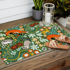 Textured Woodland Pattern - Forest Green Outdoor Rug Gallery Image 2